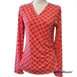 41 hawthorn large women’s bridgett cross front coral knit v neck new with tags